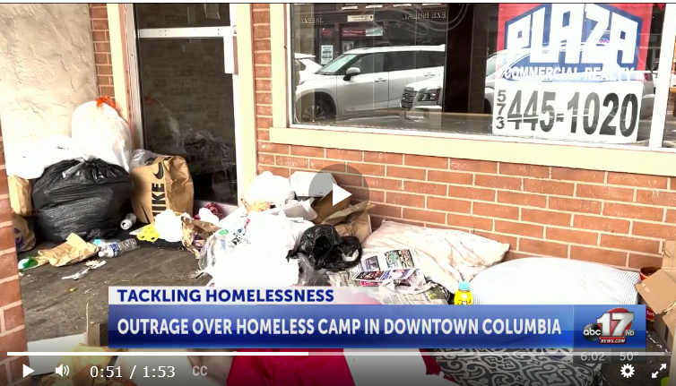 Homeless camp in downtown CoMo