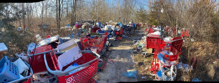 Abandoned homeless camp, CoMo area