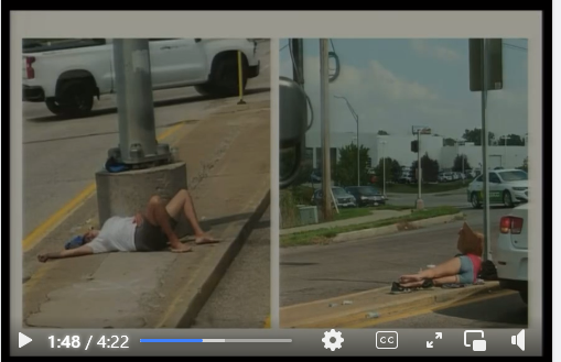 Panhandling in median, Columbia, Mo